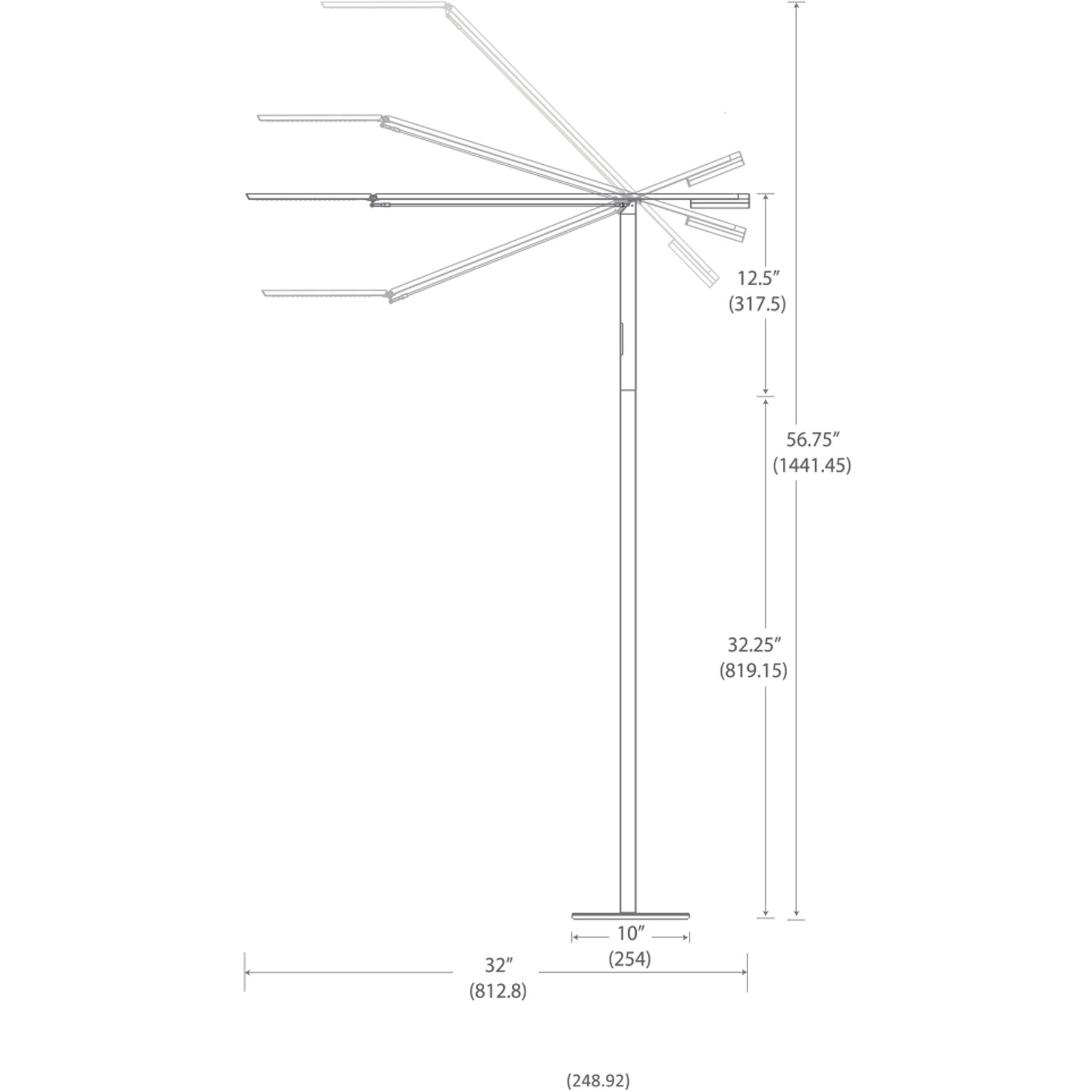 Equo 56.75 inch 6.00 watt Silver Floor Lamp Portable Light